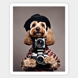 Bad AI photographer dog | Cockapoo Dog T-Shirt Magnet